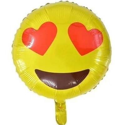 Шар круг фольга Эмоции Смайлик влюбленный