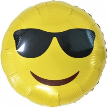 Шар круг фольга Эмоции Смайлик крутой