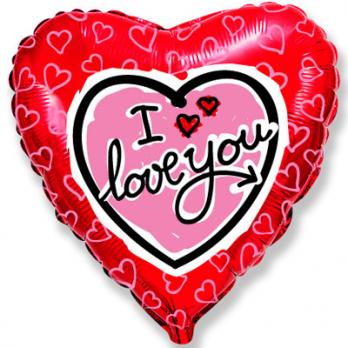 Шар фольга ILY Сердце