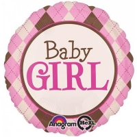 Шар круг Девочка Малышка ромбы розов