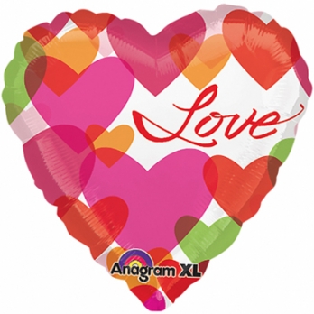 Шар сердце Love Сердца разноцветные