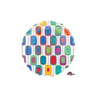 Шар круг фольга КРИСТАЛ Прямоугольники мульти