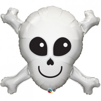 Шар фигура фольга Череп с костями