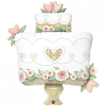 Шар фигура фольга Торт свадебный блеск