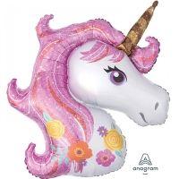 Шар фигура фольга Единорог Нежный голова