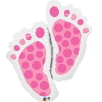Шар фигура фольга Стопы девочки розовые