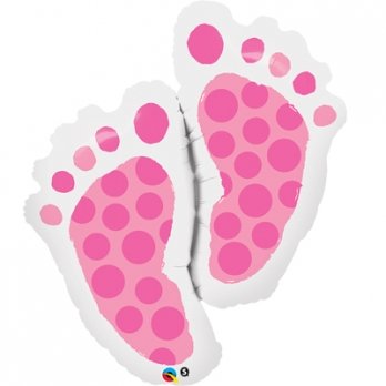 Шар фигура фольга Стопы девочки розовые