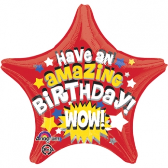 Шар фольга HB AMAZING BIRTHDAY звезда