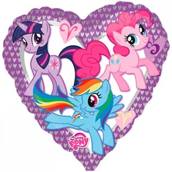 Шар фольга My Little Pony сердце