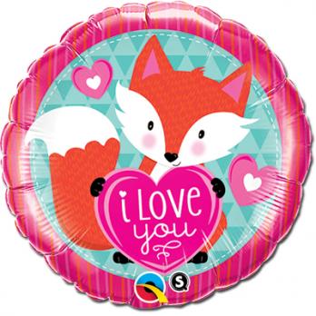 Шар круг фольга ILY Лисенок
