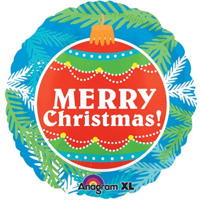 Шар круг фольга Новогодний орнамент