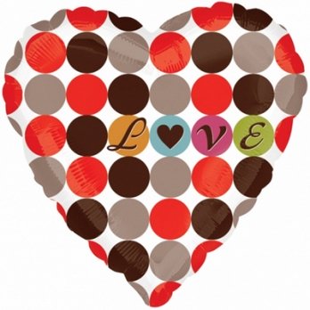 Шар круг фольга ILY Любовный узор