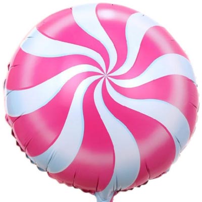 Шар круг фольга Конфета розовая