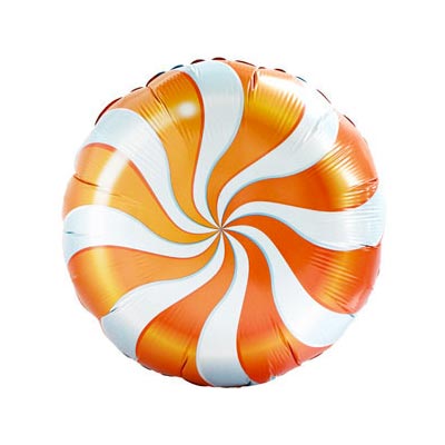 Шар круг фольга Конфета оранжевая