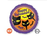 Шар круг фольга Кошечки Хэллоуин