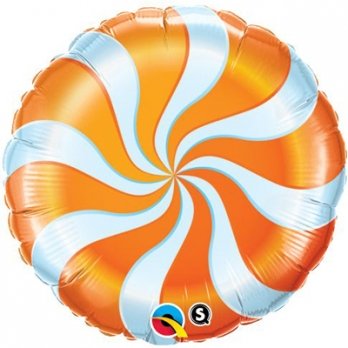 Шар круг фольга Карамель Оранжевая