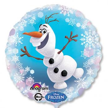Шар круг фольга Холодное сердце Олаф