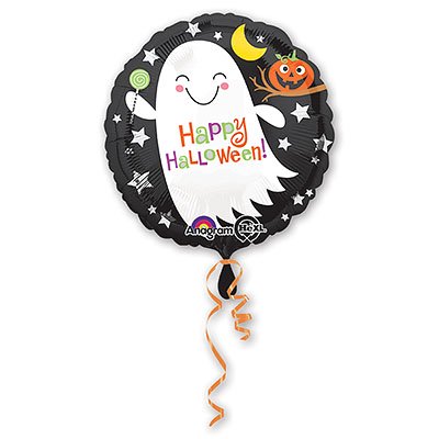 Шар круг фольга Привидение с леденцом