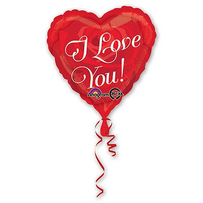 Шар сердце фольга ILY Сердце с розой