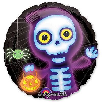 Шар круг фольга Скелет в балахоне