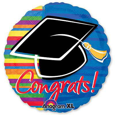 Шар круг фольга Шапочка выпускника с поздр