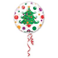 Шар круг фольга КРИСТАЛ Елка