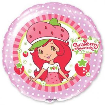 Шар круг фольга Девочка Клубничка