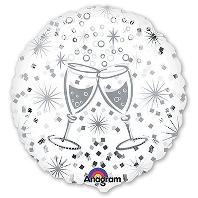 Шар круг фольга КРИСТАЛ Бокалы