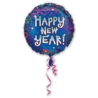 Шар круг фольга Новый год Фейерверк