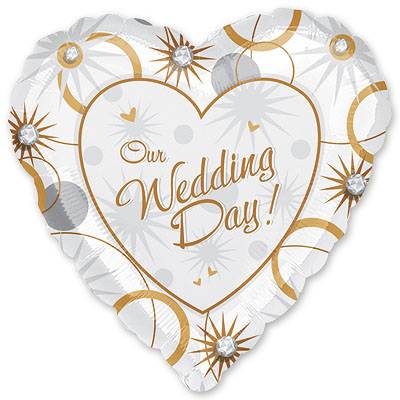 Шар сердце фольга Свадьба Сердце и кольца