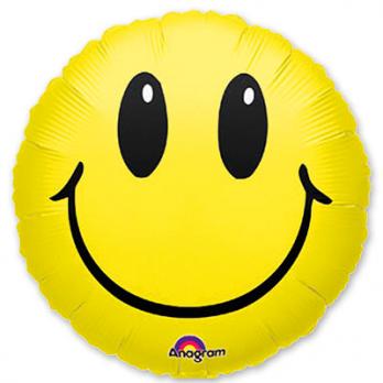 Шар круг фольга Улыбка
