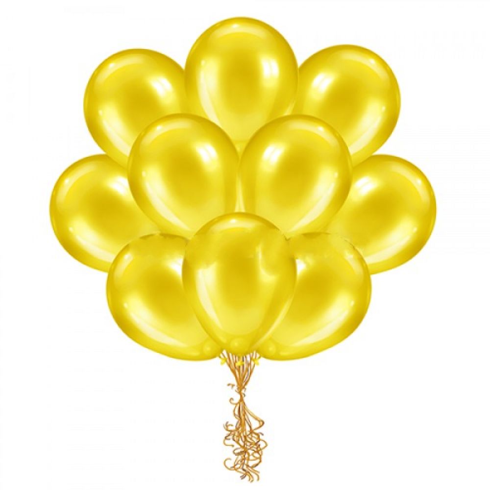 Шарики металлик 30см. Желтые