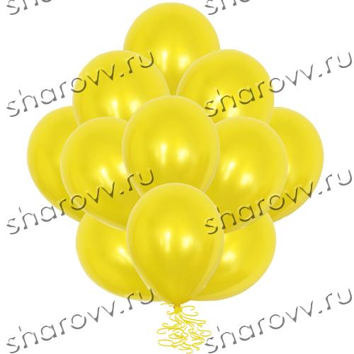 Шары металлик 35см. Желтые