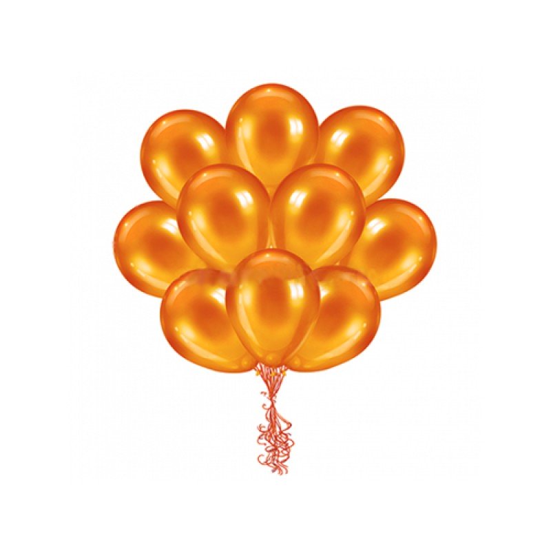 Шарики металлик 30см. Оранжевые
