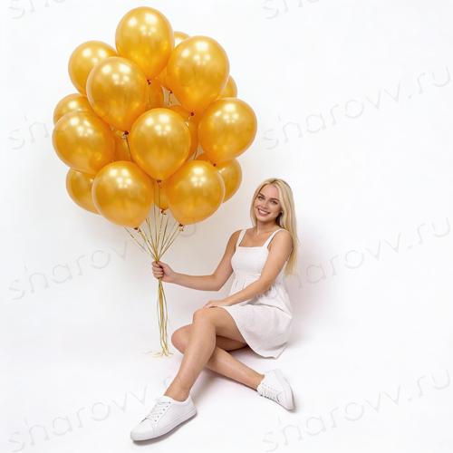 Шары металлик 35см. "Оранжевые"