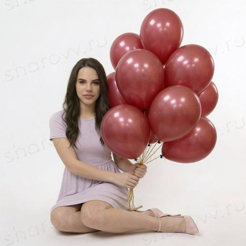 Шарики пастель 35см. "Бордовые"
