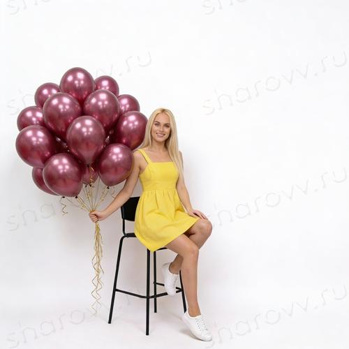 Шары металлик 35см. "Бордовые"