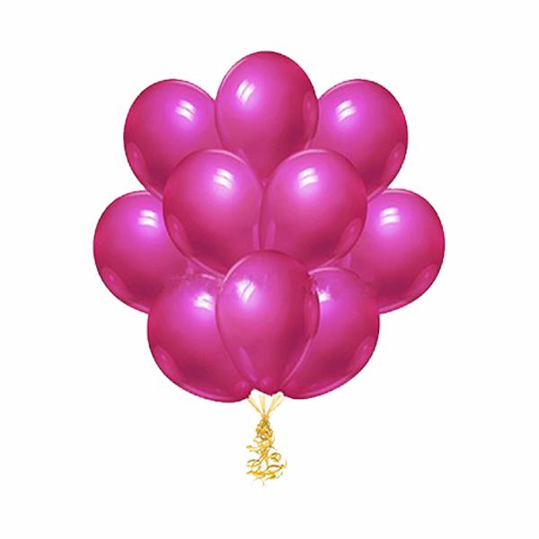 Шарики металлик 30см. Фуксия