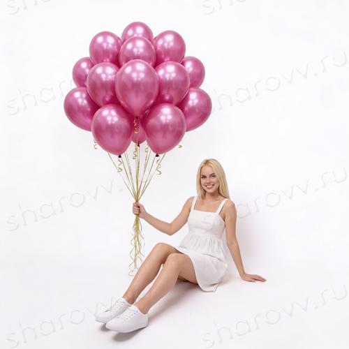Шары металлик 35см. "Фуксия"