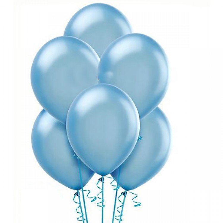 Шары металлик 35см. Голубые