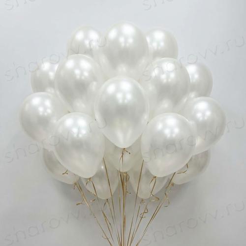 Шары металлик 35см. "Белые"