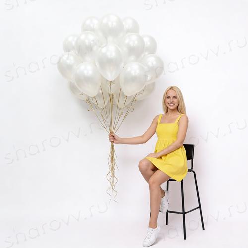 Шары металлик 35см. "Белые"