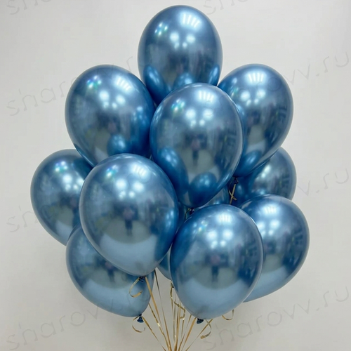 Шары латекс "Хром синий"