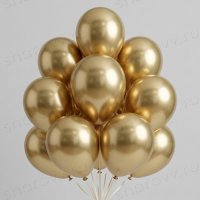 Шары латекс "Хром золотой"