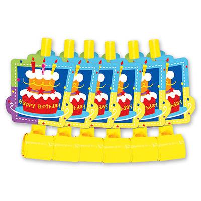 Язык-гудок Торт Birthday 6шт.