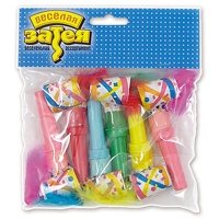 Язык-гудок с пером 6шт.