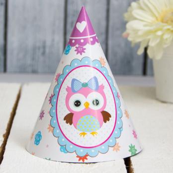 Колпак Милые Совушки фиолетовый 6шт