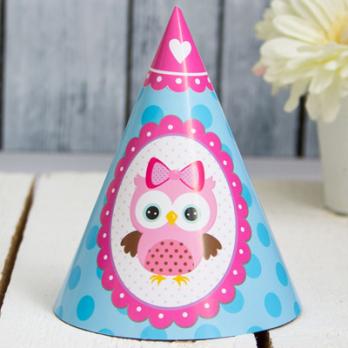 Колпак Милые Совушки розовый 6шт