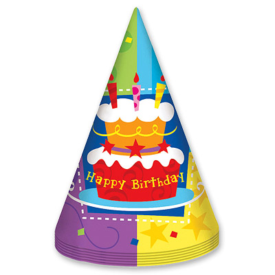 Колпак Торт Birthday 6шт.