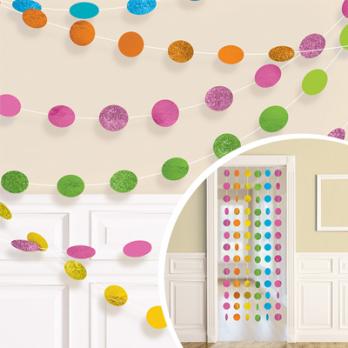 Гирлянда Круги ассорти блеск 2,1м/6шт